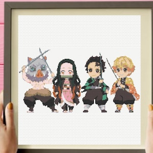 Demon Fighters Cross Stitch Pattern , Anime Cross Stitch Pattern, instant download