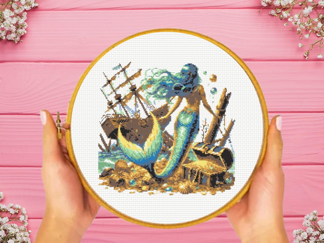 Mermaid Cross Stitch Pattern, Instant Download - Etsy