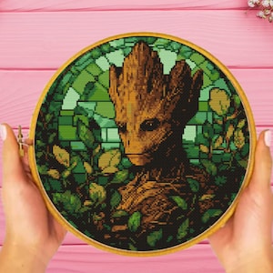 Groot Cross Stitch Pattern , Hero Cross Stitch Pattern,  instant download
