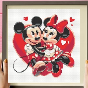 Mickey Mouse Cross Stitch Pattern , Minnie Mouse Cross Stitch Pattern, instant download