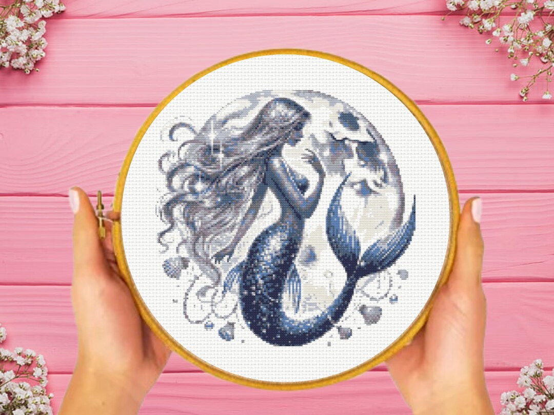 Mystical Mermaid Cross Stitch Pattern, Instant Download - Etsy
