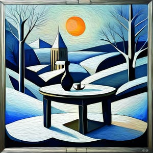 Still life at the church in the snow