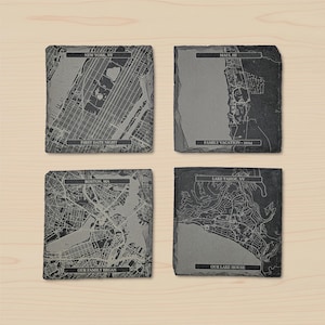 Sottobicchiere personalizzato con mappa in ardesia / Regalo personalizzato con posizione