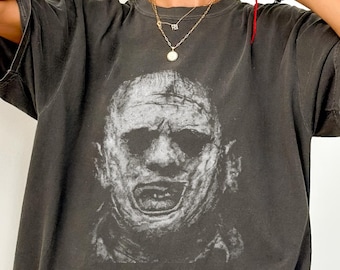 Comfort Colors® Leatherface Shirt,Slashers Shirt,Horrorfilm T-Shirt Halloween Geschenk,Comfort Colors Slasher Horror T-Shirt,Monster Party,Horror Shirt