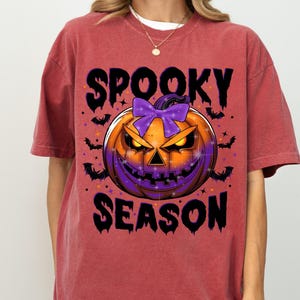Comfort Colors Spooky Season Shirt: Halloween Pumpkin Tee