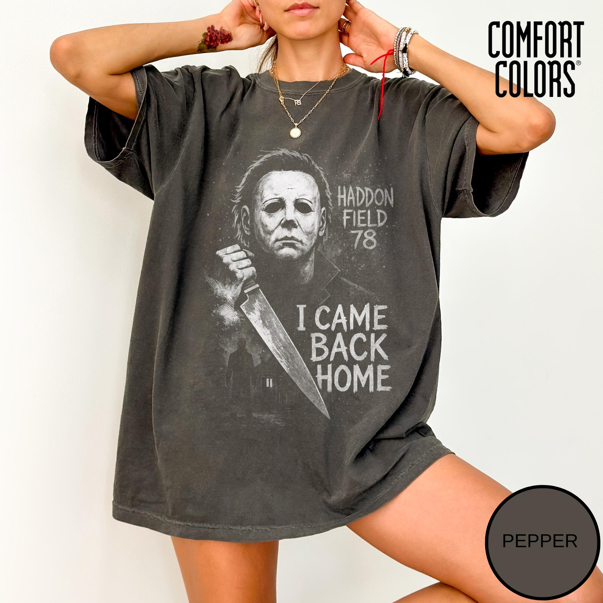 Michael Mayers Vintage Halloween T-Shirt, Retro Horror Shirt, Herbst Halloween Geschenke, Horrorfilm Bekleidung, Comfort Farben Relaxed T-Shirt, Horror Geschenk