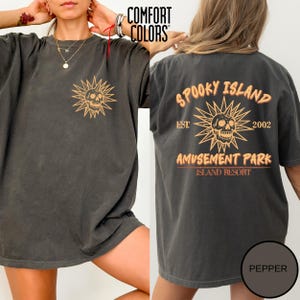 Comfort Colors Retro Halloween Skull T-Shirt: Spooky Island Disco Skeleton
