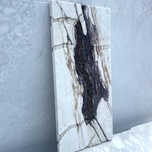 Modern Marble Wall Panel with Mosaic – Contemporary Stone Wall Art