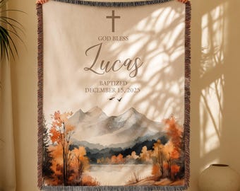 Personalized Baptism Baby Blanket, Gift For Goddaughter Baby Boy, Baptism Gift for Godson, Christening Blanket for Girl, Cross Gift Keepsake