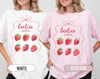 Custom Besties Shirt, Matching Best Friend Tee, Comfort Colors® Girls Trip Tshirt, Personalized BFF Gift, Birthday for Soul Sisters Tee