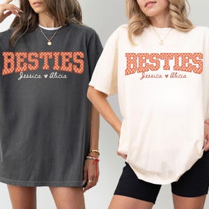 Custom Besties Shirt with Names or EST, Personalized Birthday Gift for Best Friend, Friendship Tshirt, Matching Idea BFF Tee, Soul Sisters