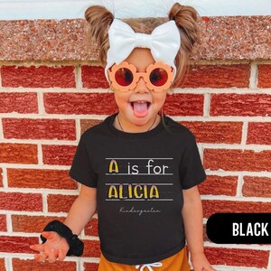 Personalized Alphabet Shirt, Custom Letter Is For Name Toddler Shirt, School Shirt For Boys And Girls, Cute Kindergarten Back To School Tee