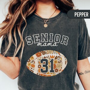 Custom Senior Football Mom Shirt, Personalized Football Tee With Name And Number, Senior Night Shirt, Game Day Shirt, Gift For Football Mom