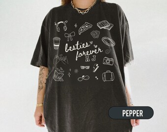 Comfort Colors® Besties Forever Shirt, Personalized Birthday Gift for Best Friend Tee, Friendship Gift, Matching Best Bitches Friends Tshirt