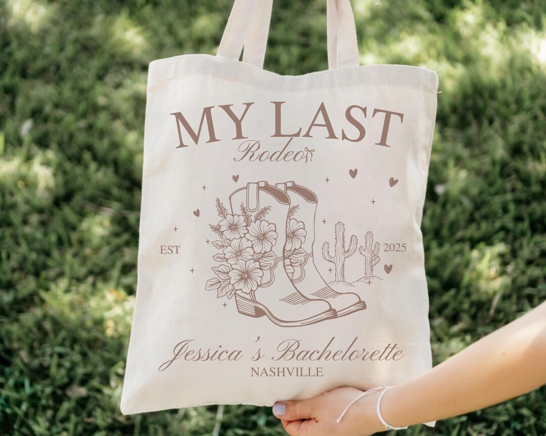 Custom Last Rodeo Bachelorette Party Tote Bag, Nashville Bachelorette ...