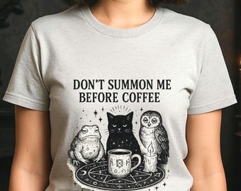 Witchy Coffee T-Shirt, Funny Graphic Shirt, Unisex Witch Tee, Occult Witch Tee, Pagan Wiccan Clothing, Coffee Lover Gift, Halloween Shirt