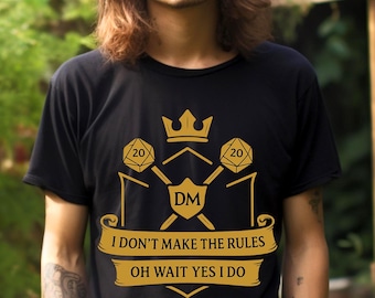 Dungeon Master Crest T-shirt, DND Graphic Tee, Unisex Shirt, Roleplaying Game Apparel, Geek Gift, Gamer Clothing