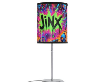 Jinx Neon Chaos Table Lamp - Inspired by Arcane - Colorful Graffiti Bedroom Decor - Side Table Lamp on a Stand