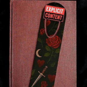 Smutälskare-bokmärke, varning för explicit innehåll, Smuttig fantasyläsare, lästillbehör för mörk romantik, bokpresent till honom och henne