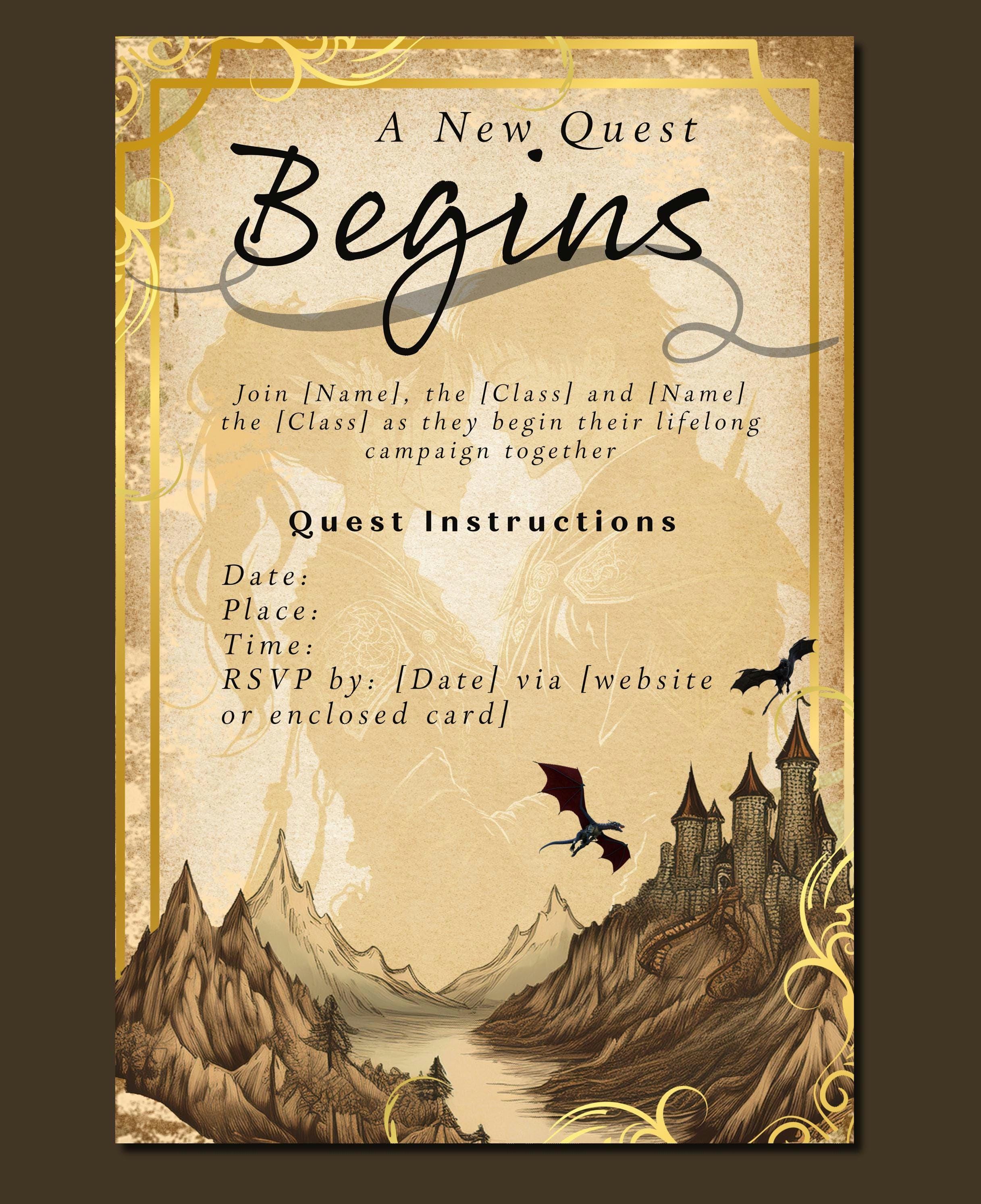 D&D Wedding Invitation, Digital Download, Dungeons and Dragons Invite ...