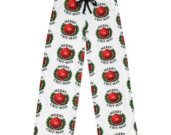 Pijama navideño con diseño de corona D20, ideal para gamers. Regalo perfecto para el amigo invisible. Regalo de Navidad para Dungeons & Dragons.