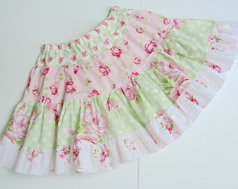 Girls Tiered Ruffle Boutique Twirl Skirt PDF Pattern ODELIA E Book Tutorial Juvie Moon Designs