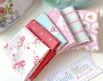 Get creative Set of 6 Tanya Whelan/Lecien Fabrics Sunshine  Roses and Janey Sold in Half Yard or Fat Quarter Collection