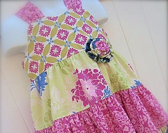 Girl Baby Sister  Sundress PDF Pattern ASHLEY  Sewing Size 6 months to 12 Three Tier Dress