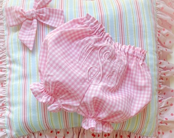 Baby Bloomers and Bow Choice of Monogram, Name or Initial Juvie Moon Designs
