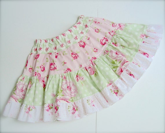 Girls Tiered Ruffle Boutique Twirl Skirt PDF Pattern ODELIA E Book Tutorial Juvie Moon Designs