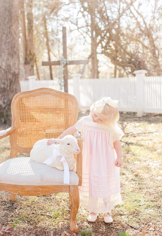 Heirloom Style Sister Girl Baby Choose Color Lace and tuck Lace Detail Ruffle and Silk Satin Ribbon Size 6m to 12