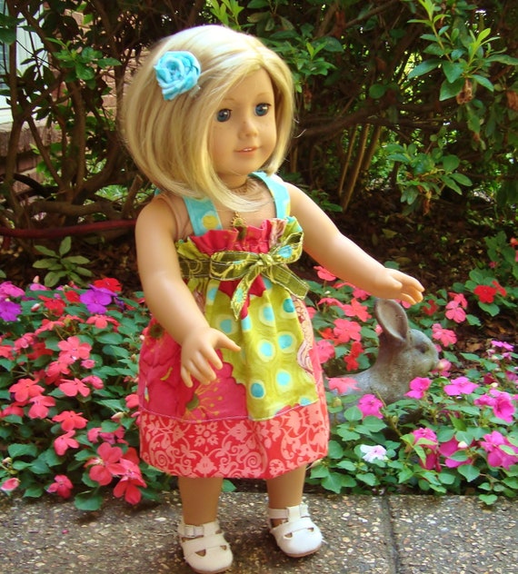 PDF Pattern Easy to Sew Beginner Alia 18" Doll Sun Dress Pinafore Jumper