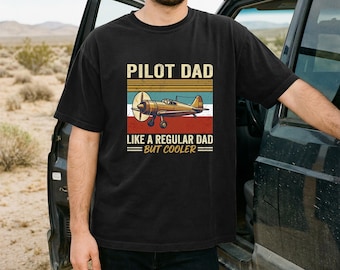 Pilot Dad Like Normal Dads But Cooler T-Shirt, Cool Dad Club, Fathers Day Present, Gift For Husband, Dad T-shirt, Comfort colors mens