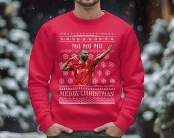 Maglione natalizio del Liverpool FC di Mo Salah / Divertente regalo di calcio