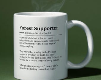 Taza del Nottingham Forest FC / Regalo divertido para aficionados al fútbol / Taza con la definición de aficionado del Forest / Regalo perfecto para los aficionados del Nottingham Forest / Taza de fútbol
