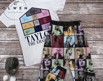 Taylor The Eras Tour Pajamas Set, Taylor  Personalized Family Pajamas, Family Christmas Pajamas Set.