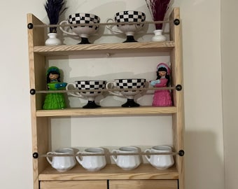 Mensola, mensola in legno, mensole rustiche in legno, porta spezie in legno, mensola da parete in legno, mensola in legno con decorazione da parete, regalo in legno, decorazione da cucina