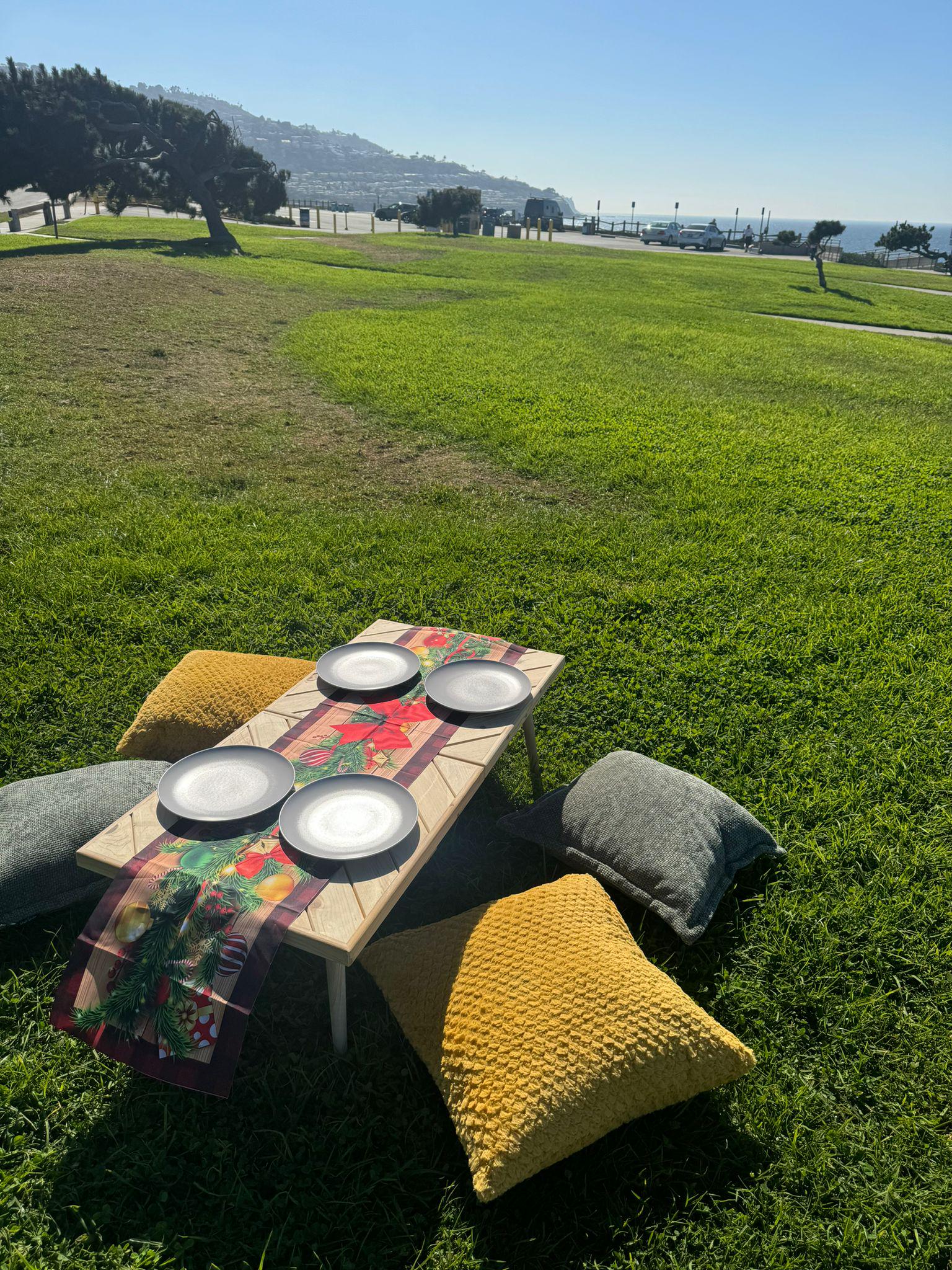 Wooden Picnic Table, Low Table Portable Beach Party Table, Camping ...