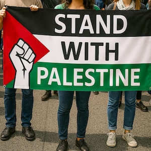 Palestinian Banner - 180x90/ 120x60cm – Banner w/ a Symbol of Resistance and a Strong Message