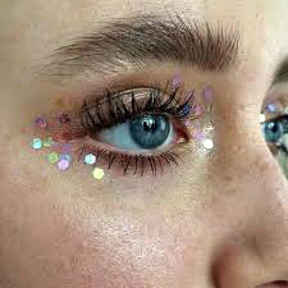 Glitter Face Makeup, Festival Make Up, Cosmetic Grade, Stargazers, Festival Makeup Looks, Face Glitters, Glitter Highlight, Shimmer Hilite,