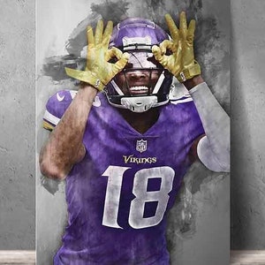 Justin Jefferson Poster Jefferson Canvas Print, art print, wall art, man cave, gift
