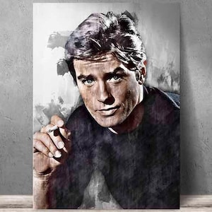 Alain Delon Poster, Alain Delon Canvas Print, art print, wall art, man cave, gift