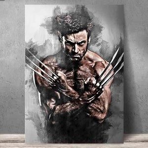 Póster de Wolverine, impresión en lienzo de X-Men, impresión artística, arte de pared, cueva del hombre, regalo