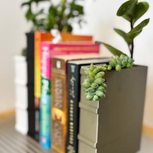 Bookend as a plant pot in book shape