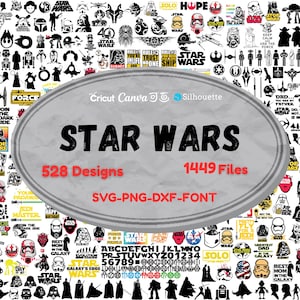 Paquete SVG de Star Wars / Star Wars png / Darth Vader SVG / Mandalorian SVG / Cricut y Silhouette / Archivos digitales