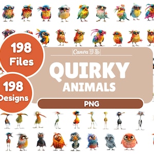 Quirky Animals 198 PNG  | Cute n Funny Animal Clipart | Sublimation & Print-Ready