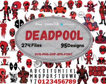 デッドプール SVG バンドル | スーパーヒーロー PNG | ベビーデッドプール | クリカット & シルエット | デジタルクリップアート | 即時ダウンロード