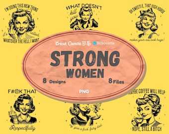 Retro Sassy Housewife PNG Bundle: Strong Women Clip Art (Digital Download)
