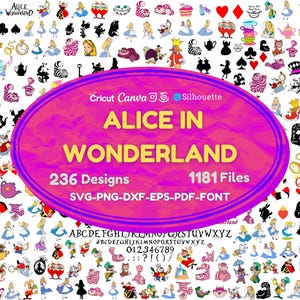 Alice au pays des merveilles SVG | Alice SVG | Clipart princesse | Téléchargement numérique du pays des merveilles
