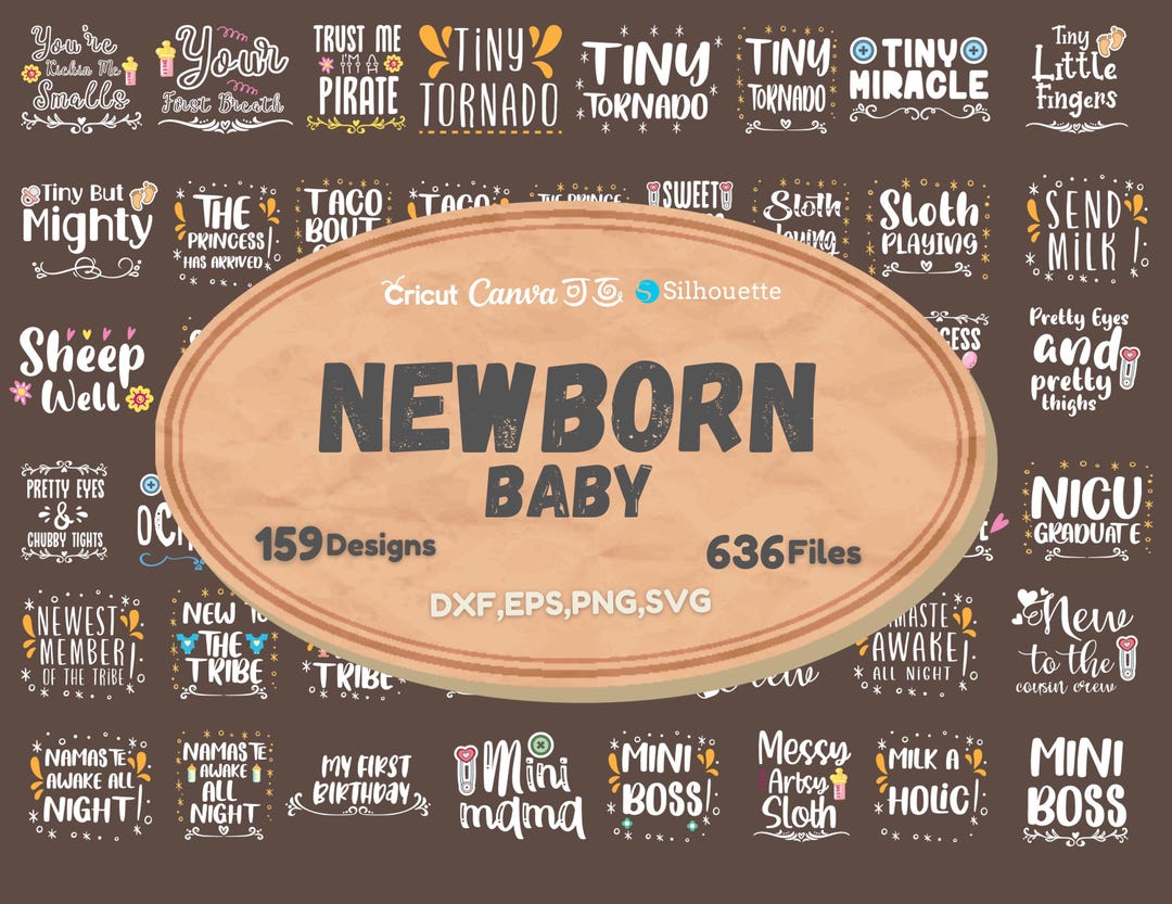 Baby SVG Bundle: Funny Newborn Quotes for Cricut, Silhouette (digital ...